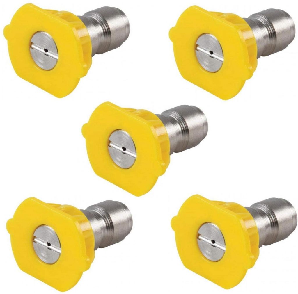 Comparison of All Pressure Washer Nozzles Black, White, Green, Yellow
